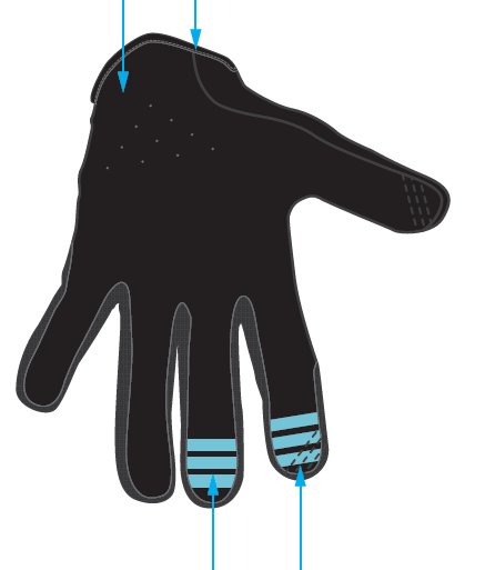 Acid Wash Gloves Black - Wolf