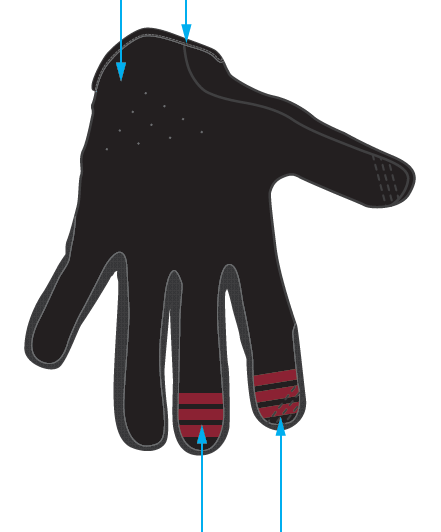 Acid Wash Gloves Red - Wolf