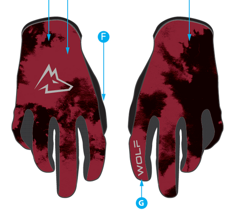 Acid Wash Gloves Red - Wolf