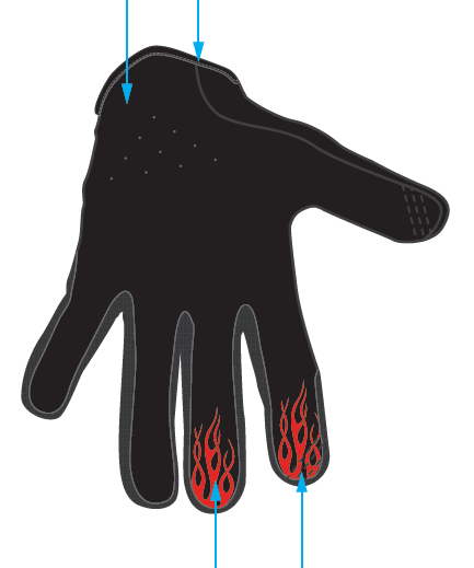 Flame Gloves Red - Wolf